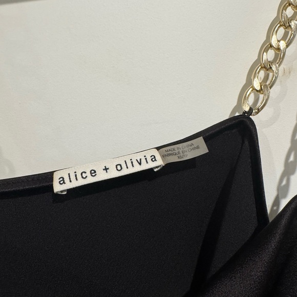 Alice + Olivia Black Camisole with Gold Chain Straps - Picture 7 of 7